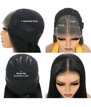 Elegant Black Straight Lace Front Wig(human blend)