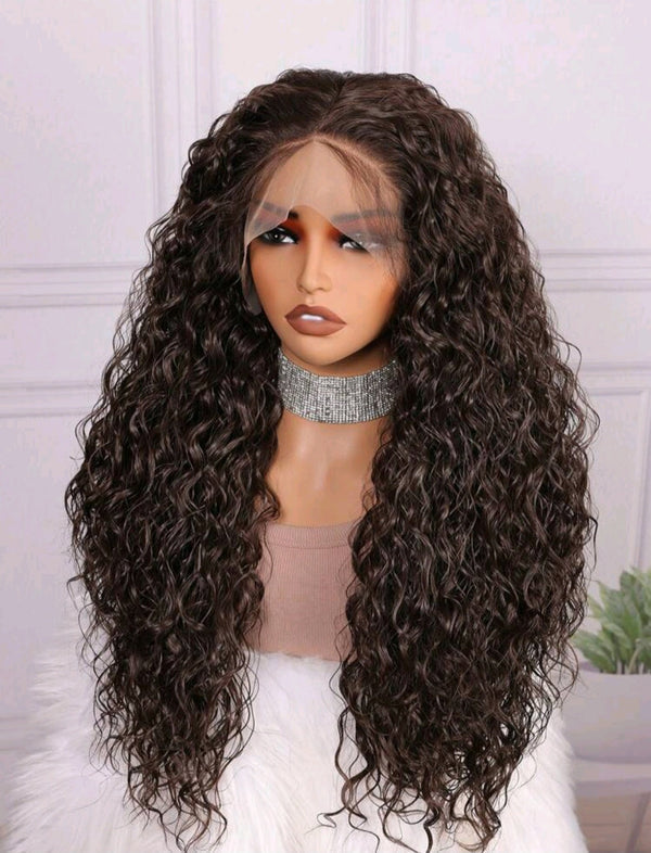 Chocolate Brown Soft Deep Lace Front Wig(human blend)